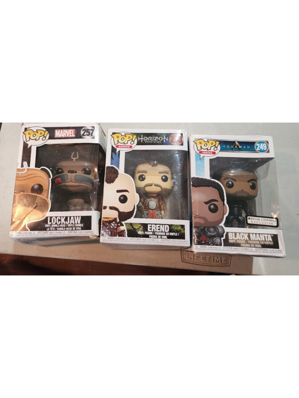 Funko Pop Lot of 3 Aquaman Black Manta 249 Lockjaw 257 Marvel Erend 258 Horizon